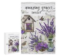 Puzzle de 1000 pièces pour Adultes - Un Magnifique Puzzle Lavande aux Fleurs éclatantes, idéal pour Jouer en Famille. C'est Aussi Une décoration ou Un Cadeau Parfait pour Les Amis (38 x 52 cm).