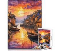 Puzzle de 1000 pièces pour Adultes : Un Petit Village de pêcheurs Jeu Amusant et idéal pour Les soirées Jeux en Famille Analyse et logique Anti-Stress Dimensions : 38x26 cm