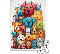 Puzzle de 1000 pièces pour Adultes - Un tas de Chiens colorés - Puzzle en Papier pour Enfants - Jeu de Divertissement Familial - 38 x 26 cm / 1000 pièces