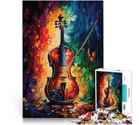 Puzzle de 1000 pièces pour Adultes Un Violon dans Le Style d'Afremov Jeu Pratique Activités Amusantes à la Maison, Cadeaux d'anniversaire, Cadeaux de Voyage, 38x26cm