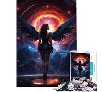 Puzzle de 1000 pièces pour Adultes Une Fille Prend Son envol dans l'espace Jeu de réflexion Difficile et Stimulant basé sur l'analyse et la logique à partir de 14 Ans (50x75cm)