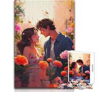 Puzzle de 1000 pièces pour Adultes « Une Histoire d'amour en pétales » - Jeu éducatif - Activités familiales - Idée Cadeau pour Un Père Noël Secret - Dimensions : 38x26cm