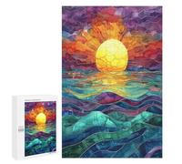 Puzzle de 1000 pièces pour Adultes - Vagues au Lever du Soleil - Magnifique Paysage - Puzzle Amusant, Jeu de Cherche et Trouve, Jouet de Voyage pour Les Tout-Petits et Les Enfants - 26 x 38 cm