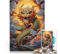 Puzzle de 1000 pièces pour Adultes Vagues de Dragon japonaises Jouets de Divertissement Familial Décoration Parfaite 38x26cm