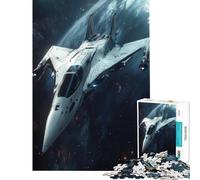 Puzzle de 1000 pièces pour Adultes Vaisseau Spatial Blanc en orbite Jeu Familial éducatif et Stimulant Cadeau d'anniversaire (Dimensions 38x26cm)