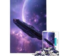 Puzzle de 1000 pièces pour Adultes Vaisseau Spatial dans Une nébuleuse Violette Défi intellectuel Jouet addictif Jeu Familial Décoration Murale Cadeau Amusant (Dimensions 38x52cm)