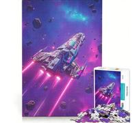 Puzzle de 1000 pièces pour Adultes Vaisseau Spatial traversant Un Champ d'astéroïdes Jeu éducatif défi Stimulant renforce Les Liens d'amour Entre Couples 50x75cm