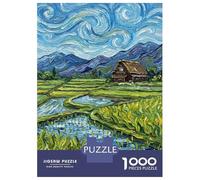 Puzzle De 1000 Pièces Pour Adultes Van Gogh Style Japanese Rice Paddies Puzzles Pour Adolescents - Course De Vitesse Manuelle - Difficile Et Stimulant - Cadeaux De Noël Et D'anniversaire 70x50cm/1000p