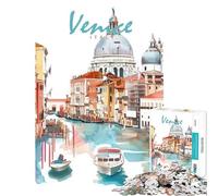 Puzzle de 1000 pièces pour Adultes Venise à l'aquarelle Stimule Le Cerveau Défi Difficile Jeu Relaxant pour Les 14 Ans et Plus : 50x75cm