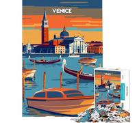 Puzzle de 1000 pièces pour Adultes Venise au crépuscule Jeu de réflexion et de logique Cadeau d'anniversaire Analyse et logique (Dimensions 75x50cm)