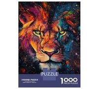 Puzzle De 1000 Pièces pour Adultes Vibrant Lion Art Puzzle Adulte, Jeu De Réflexion, Cadeau d'anniversaire, Difficile À Compléter 38x26cm/1000pcs