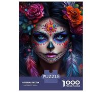 Puzzle De 1000 Pièces pour Adultes Vibrant Sugar Skull Art -2 Puzzles pour Adolescents Jeu Manuel Défi Difficile Cadeau d'anniversaire, Cadeaux, 70x50cm/1000pcs