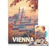 Puzzle de 1000 pièces pour Adultes Vienne Minimaliste décoration Murale Difficile Cadeau Unique pour Un Anniversaire ou Noël 38x26cm