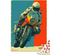 Puzzle De 1000 Pièces pour Adultes Vintage Motorcycle Poster Art-1 Puzzle pour Adolescents Analyse Et Logique Aide À Stimuler Le Cerveau Idéal comme Cadeau pour Toute La Famille 52x38cm/1000pcs
