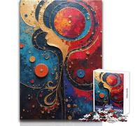 Puzzle de 1000 pièces pour Adultes - Visage Abstrait avec éléments circulaires - Jeu Amusant en Famille - Analyse et logique - Anti-Stress - Dimensions : 50x75cm