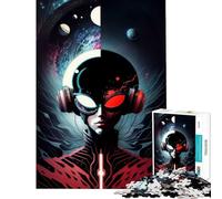 Puzzle de 1000 pièces pour Adultes Visage Abstrait dans l'espace Jeu de réflexion Stimulant et addictif pour cultiver la Patience Cadeau Amusant pour Femmes (Dimensions 38x26cm)