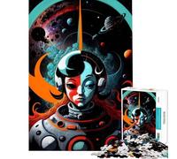 Puzzle de 1000 pièces pour Adultes Visage Abstrait dans l'espace Un défi à relever Décoration Parfaite Jeu Amusant Convient aux 14 Ans et Plus (38x26cm)