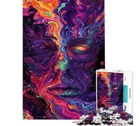 Puzzle de 1000 pièces pour Adultes Visage Abstrait dans Une nébuleuse Puzzle pour Adolescents décoration Murale Parfaite pour Les Amateurs de Jeux (Taille 38x26cm)