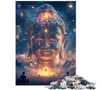 Puzzle de 1000 pièces pour Adultes Vision Cosmique du Bouddha et de l'Éveil Divin Puzzle pour Adolescents Assemblage de Motifs Interaction Parent-Enfant Cadeau d'anniversaire Unique (38x52cm)
