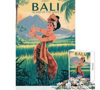 Puzzle de 1000 pièces pour Adultes Visitez Bali l'île des Dieux Jeu de réflexion éducatif et Stimulant Décoration intérieure Jouet Anti-Stress Amusant (38x52cm)