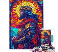 Puzzle de 1000 pièces pour Adultes Vitraux sacrés Jeu de Puzzle Familial Défi Difficile et éducatif (Taille 50x75cm)