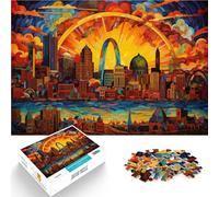 Puzzle de 1000 pièces pour Adultes Vitraux Saint-Louis Séjour Anti-Stress pour Tuer Le Temps décoration Murale 38x26cm