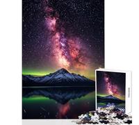 Puzzle de 1000 pièces pour Adultes Voie lactée au-Dessus d'un lac de Montagne Décoration Murale Jeu de Manipulation Renforce l'amour au Sein du Couple Dimensions 38x26cm