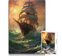 Puzzle de 1000 pièces pour Adultes - Voilier dans la tempête - Un Passe-Temps paisible et satisfaisant - Assemblage Parfait - Découpe de précision - Dimensions:38x26cm