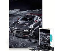 Puzzle de 1000 pièces pour adultes Voiture de sport noire sur Mars Bords propres, Jeu de logique, passe-temps, décoration de Noël (38 x 26 cm)