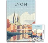 Puzzle de 1000 pièces pour Adultes - Voyage à Lyon - Jeu intellectuel Stimulant - Idée Cadeau - Dimensions : 38x26cm