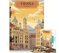 Puzzle de 1000 pièces pour Adultes Voyage à Vienne Jeu de réflexion Amusant et Complexe pour Noël (50x75cm)