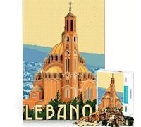 Puzzle de 1000 pièces pour Adultes Voyage au Liban Pièces aux découpes nettes Jeu de réflexion Moment de détente et de Divertissement Scène de Noël (38x52cm)
