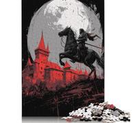 Puzzle de 1000 pièces pour Adultes « Voyage Nocturne vers Le château Rouge » en Bois, Puzzle à pièces Uniques, Jeu éducatif et Amusant, 1000 pièces (75 x 50 cm)