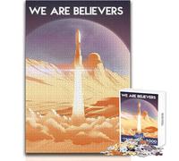 Puzzle de 1000 pièces pour Adultes - Voyage sur Mars - Jeu éducatif Familial - Niveau de difficulté Difficile pour Un Anniversaire - Dimensions 50x75cm