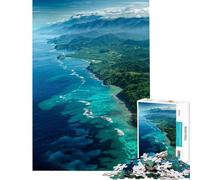Puzzle de 1000 pièces pour Adultes Vue aérienne du Littoral activités Amusantes à la Maison améliore la mémoire Jeux relaxants pour Les 14 Ans et Plus (50x75cm)