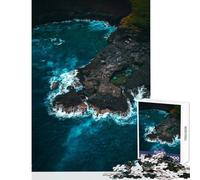 Puzzle de 1000 pièces pour Adultes, Vue aérienne d'une côte rocheuse et de l'océan Décoration Murale, Cadeau d'anniversaire Jeu Impossible, Difficile et Stimulant Dimensions 38x26cm