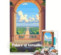 Puzzle de 1000 pièces pour Adultes Vue du château de Versailles Jeu Familial Motif à Assembler Cadeau Unique pour Un Anniversaire ou Noël 38x26cm