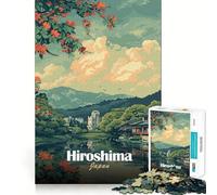 Puzzle de 1000 pièces pour Adultes,Vue panoramique d'Hiroshima,Japon,découpe Parfaite,Jeu de Concentration Amusant,Cadeau paisible pour Un Anniversaire ou Un Loisir (50x75cm)