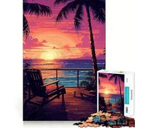 Puzzle de 1000 pièces pour Adultes,Vue sur Balcon à Hawaï,découpe Pixel Premium,Jeu de réflexion,Divertissement,décoration de Noël (50x75cm)