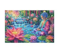 Puzzle De 1000 Pièces pour Adultes Vue sur Le lac au Lotus 1000 PCS 75x50cm Activité Vacances D'Été Idéal pour Voyage Vacances Loisir À La Maison Hobby Relaxant Cadeau