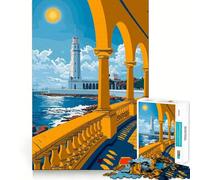 Puzzle de 1000 pièces pour Adultes Vue sur Le Phare d'Alexandrie Jeu d'assemblage précis Jeu de Concentration pour Passer Un Moment agréable et Amusant Décoration de Noël (38x26cm)