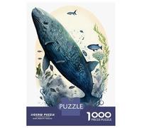 Puzzle De 1000 Pièces pour Adultes Watercolor Whale Puzzle Adulte, Jeu De Réflexion, Défi Difficile À Terminer 52x38cm/1000pcs