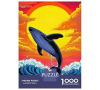 Puzzle De 1000 Pièces pour Adultes Whale Breaching Sunset Puzzle pour Adultes Jeu Familial Défi Difficile Cadeaux d'anniversaire Et Cadeaux Uniques 70x50cm/1000pcs
