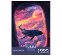Puzzle De 1000 Pièces pour Adultes Whale in The Clouds Puzzles pour Adolescents Jeu Manuel Défi Difficile Cadeau d'anniversaire, Cadeaux, 70x50cm/1000pcs