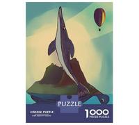 Puzzle De 1000 Pièces pour Adultes Whale, Turtle, and Island Puzzles pour Adultes, Jeu Manuel, Cadeau d'anniversaire, Activités Amusantes À La Maison, 38x26cm/1000pcs