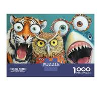 Puzzle De 1000 Pièces pour Adultes Wild Animal Friends Puzzle Casse-tête Jeu De Rapidité Activités Amusantes À La Maison 52x38cm/1000pcs