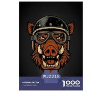 Puzzle De 1000 Pièces pour Adultes Wild Boar Biker Puzzle pour Adolescents - Niveau Difficile - Chaque Pièce Est Unique - Jeu Amusant Et Stimulant pour Toute La Famille 52x38cm/1000pcs