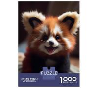Puzzle De 1000 Pièces pour Adultes Wild Cute Baby Red Panda Puzzle Adulte Jeu Manuel Décoration Parfaite Jeu Stimulant Cadeaux 52x38cm/1000pcs