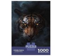 Puzzle De 1000 Pièces pour Adultes Wild Tiger Halloween Puzzle Adulte, Jeu De Réflexion, Défi Difficile À Terminer 70x50cm/1000pcs
