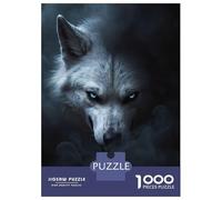 Puzzle De 1000 Pièces pour Adultes Wild White Wolf Halloween Puzzle pour Adultes, Jouet, Décoration Murale, Analyse Et Logique, Cadeaux Uniques pour Anniversaire Et Noël 70x50cm/1000pcs